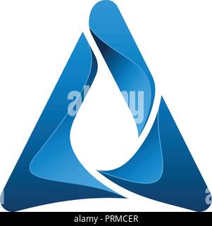 A mit einem Tropfen Wasser Logo Design Konzept Vorlage Stock Vektor