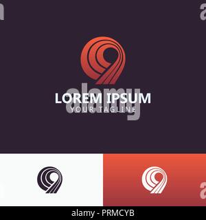 Kreative Nummer 9 Logo Design Vector template Linear. Typ Zeichen Symbol neun Schriftzug. Stock Vektor