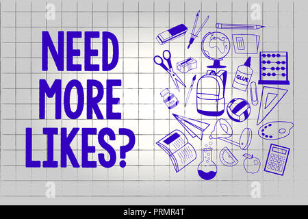 Handschrift text brauchen mehr Mag. Konzept Sinn fragt, ob er eine zusätzliche Reaktion auf seinem Posten. Stockfoto