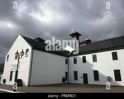 Dalwhinnie Whisky Distillery, in Dalwhinnie, Schottland, am 02. Oktober 2018. Stockfoto