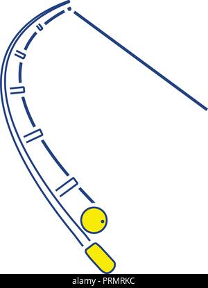 Symbol von gekrümmten Angelausrüstung. Thin Line Design. Vector Illustration. Stock Vektor