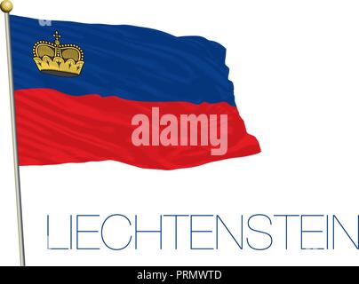 Liechtenstein offizielle Flagge, Vector Illustration Stock Vektor