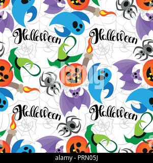 Happy Halloween, handgezeichneten Schriftzug. Text Banner oder Hintergrund für Halloween, hand Vektor-illustration geschrieben. Stock Vektor