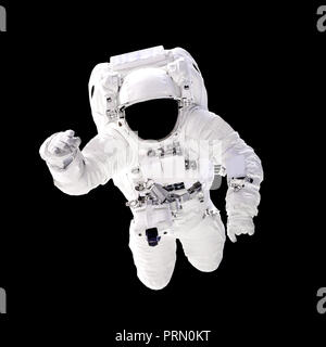 Astronaut im Raumanzug schließen bis auf schwarzem Hintergrund isoliert. In outer space Spaceman. Elemente dieses Bild von der NASA eingerichtet Stockfoto