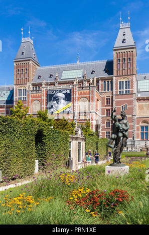 Amsterdam Rijksmuseum Amsterdam Gärten des Rijksmuseum Kunstgalerie und Museum Kunst Sammlung Holland Niederlande EU Europa Stockfoto