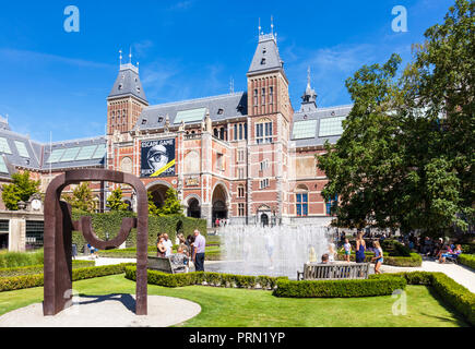 Amsterdam Rijksmuseum Amsterdam des 19. Jahrhunderts Gebäude, in dem der niederländische Malerei Meisterwerke und eine große europäische Kunstsammlung Holland Niederlande Stockfoto