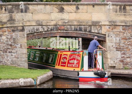 Die Llangollen Canal an Trevor Becken, Wales, Großbritannien Stockfoto