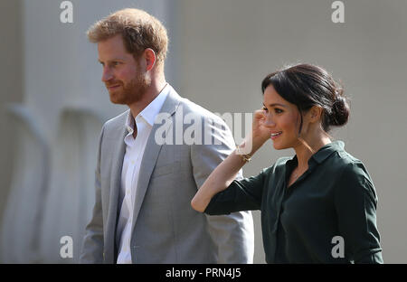 Brighton, Großbritannien, 3. Oktober 2018. Der Herzog und die Herzogin von Sussex besuchen Sie den Royal Pavilion in Brighton: Credit James Boardman/Alamy leben Nachrichten Stockfoto