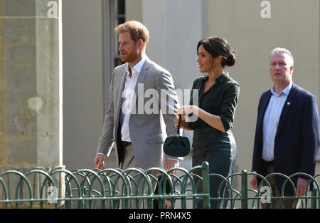 Brighton UK 3. Oktober 2018 - Der Herzog und die Herzogin von Sussex im Royal Pavilion in Brighton, heute als Teil Ihrer ersten Besuch in der Grafschaft wo Sie Chichester und Bognor wurden, sowie Brighton: Simon Dack/Alamy leben Nachrichten Stockfoto