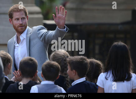 Brighton, Großbritannien, 3. Oktober 2018. Der Herzog von Sussex bei seinem Besuch im Royal Pavilion in Brighton: Credit James Boardman/Alamy leben Nachrichten Stockfoto