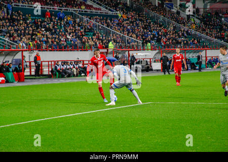 Moskau, Russland. 3. Oktober, 2018. UEFA Champions League: Lokomotive Moskau v Schalke 04. Lokomotiv und Schalke Spieler: Alex Cavendish/Alamy leben Nachrichten Stockfoto