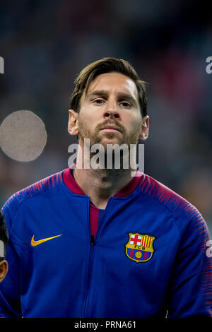 Wembley Stadion, London, UK. 3. Okt 2018. Lionel Messi von Barcelona in der UEFA Champions League Match zwischen den Tottenham Hotspur und Barcelona im Wembley Stadion, London, England am 3. Oktober 2018. Nur die redaktionelle Nutzung, eine Lizenz für die gewerbliche Nutzung erforderlich. Keine Verwendung in Wetten, Spiele oder einer einzelnen Verein/Liga/player Publikationen. Credit: UK Sport Pics Ltd/Alamy leben Nachrichten Stockfoto