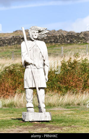 Aus Holz geschnitzte Skulptur am Beacon Hill Leicestershire Stockfoto