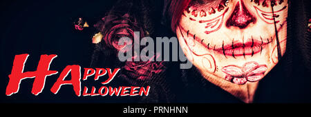 Das zusammengesetzte Bild im Bild von happy halloween Text Stockfoto