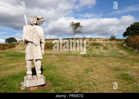 Aus Holz geschnitzte Skulptur am Beacon Hill Leicestershire Stockfoto