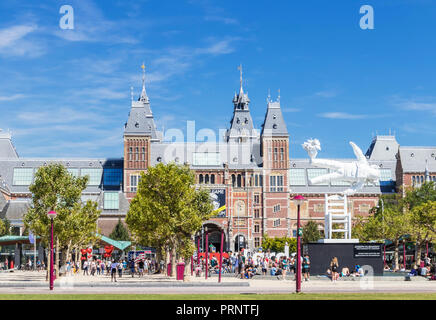 Amsterdam Rijksmuseum Amsterdam des 19. Jahrhunderts Gebäude, in dem der niederländische Malerei Meisterwerke und eine große europäische Kunstsammlung Holland Niederlande Stockfoto