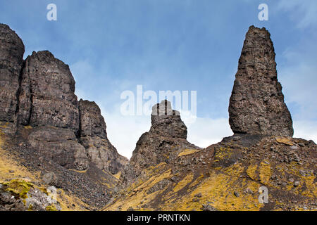 Alter Mann von Storr. Rock Formation auf der Isle of Skye, Schottland Stockfoto