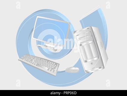 Weißes Steuergerät und Spirale. abstract vector Hintergrund Stock Vektor