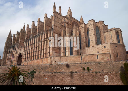 Die Kathedrale Santa María, Palma de Mallorca, Balearen, Spanien. Stockfoto
