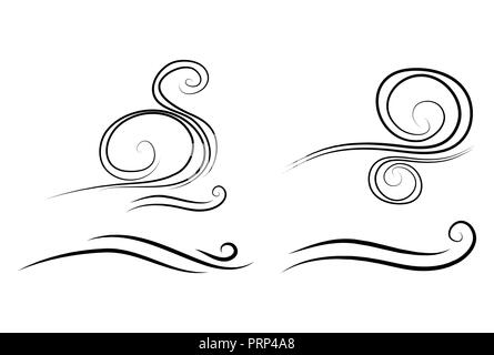 Wind doodle Blasen, gust Design auf weißem Hintergrund Stock Vektor