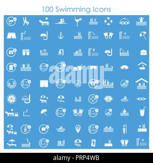 Schwimmbäder Icons Set Vector Stock Vektor