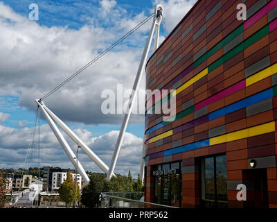 Newport City, Fuß/Zyklus Brücke, South Wales, Großbritannien Stockfoto