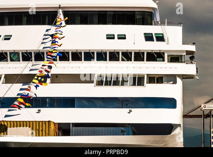 Seven Seas Mariner Regent Seven Seas Cruises Schiff. In Vancouver, British Columbia, Kanada in Kanada Cruise Ship Terminal angedockt. Stockfoto