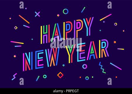 Frohes neues Jahr. Wunschkarte Frohes Neues Jahr Stock Vektor
