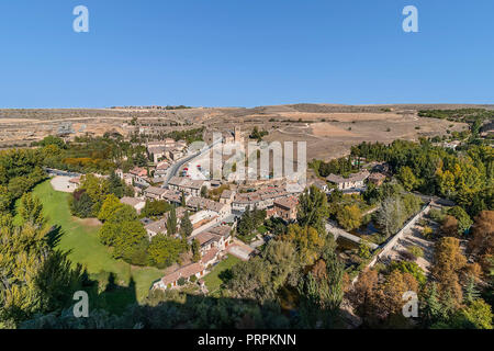 Luftaufnahme von Segovia Kloster von Veracruz, Kloster St. Jeronimo und Kloster von Parral (Hieronymus-kloster) Stockfoto