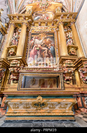 Segovia, Spanien - Oktober 9, 2017: Kapelle des Heiligen Recumbent Christus 'Capilla del Santísimo Cristo Yacente" in Segovia Kathedrale Stockfoto