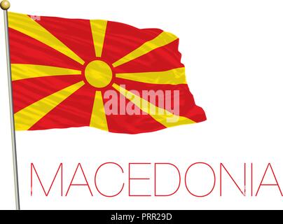 Mazedonien Mazedonien offizielle Flagge, Vector Illustration Stock Vektor