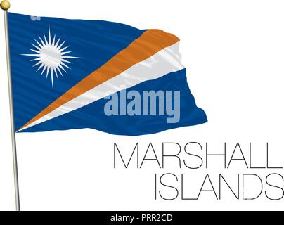 Marshall Inseln offizielle Flagge, Vector Illustration Stock Vektor