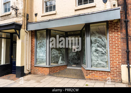 Alten, verlassenen baufälligen Factory im Longton, Stoke-on-Trent, Stadt abzulehnen, städtischen Niedergang, finanziellen Niedergang, Konkurs, Stockfoto