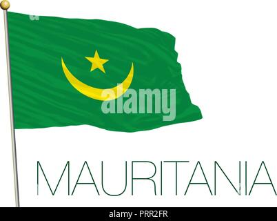 Mauretanien alte offizielle Flagge, Vector Illustration Stock Vektor