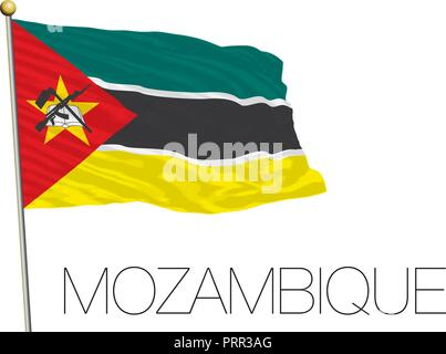 Mosambik offizielle Flagge, Vector Illustration Stock Vektor