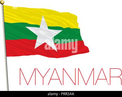Myanmar offizielle Flagge, Vector Illustration Stock Vektor