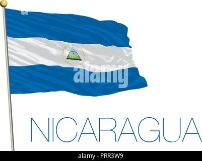 Nicaragua offizielle Flagge, Vector Illustration Stock Vektor