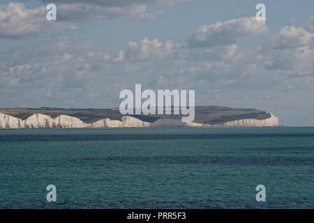 Die sieben Schwestern kreidefelsen an der südlichen Küste von East Sussex. Stockfoto