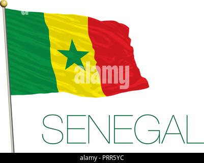 Senegal offizielle Flagge, Vector Illustration Stock Vektor