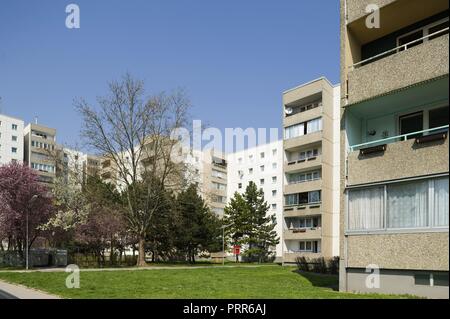 Wien, Plattenbauten - Wien, Gebäude aus vorgefertigten Betonplatten Stockfoto