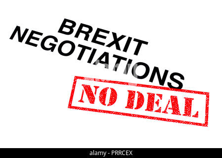 Brexit Verhandlungen Position gestempelt mit einem roten KEIN DEAL Abnicken. Stockfoto