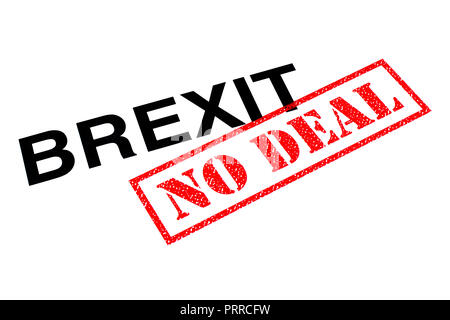 Brexit Position gestempelt mit einem roten KEIN DEAL Abnicken. Stockfoto