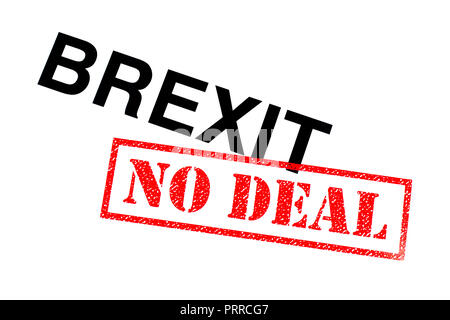 Brexit Position gestempelt mit einem roten KEIN DEAL Abnicken. Stockfoto