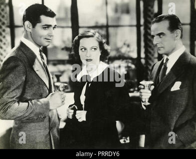 Schauspieler Joan Crawford, Franchot Tone, und Clark Gable im Film Tanzen Dame, USA 1933 Stockfoto