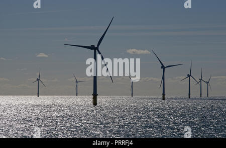 Rapunzeln Offshore Wind Farm, 8 Meilen von der caost von Sussex, UK Stockfoto