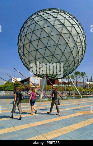 Bioklimatische Sphäre, Insel La Cartuja, Sevilla, Andalusien, Spanien, Europa. Stockfoto