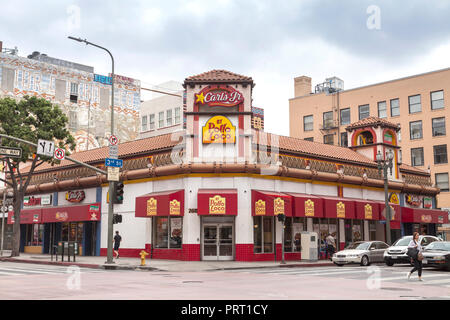 Carl's Junior Fastfood in der Innenstadt von Los Angeles, Kalifornien, USA Stockfoto