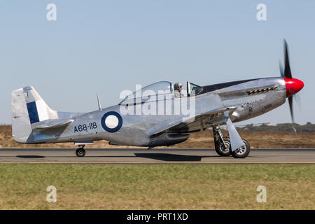 Ehemalige Royal Australian Air Force (RAAF) Commonwealth Aircraft Corporation CA-18 Mustang VH-Agj (North American P-51D Mustang) Weltkrieg II Fighter pl Stockfoto