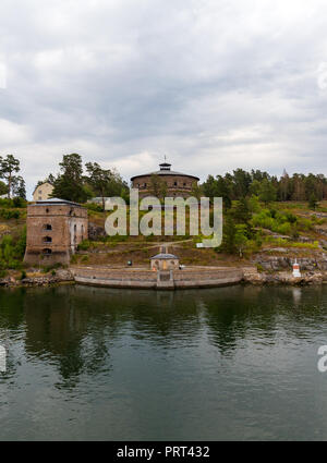 Oscar Fredriksborgs Festung in der Nähe von Vaxholm in den Schären von Stockholm Schweden Stockfoto