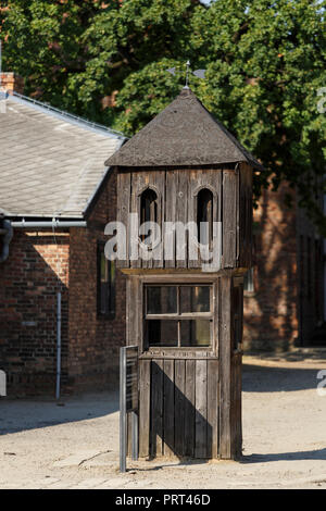 Oswiecim, Polen - 22. August 2018: Die ehemaligen deutschen nationalsozialistischen Konzentrations- und Vernichtungslager Auschwitz-Birkenau. Stockfoto